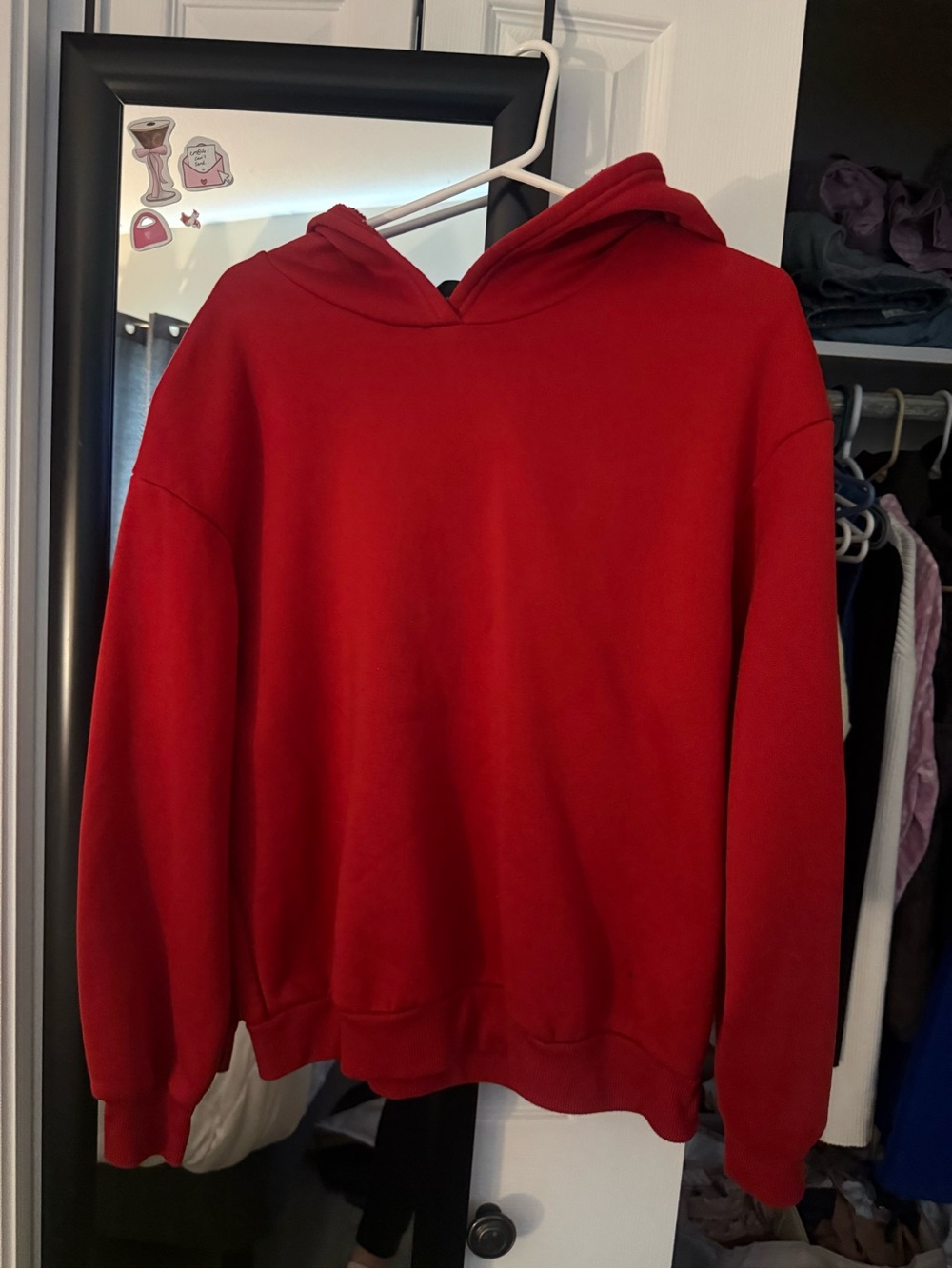 Shein Red Hooded Sweater - Classic Pullover Hoodie